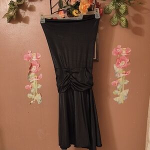 Elegant Black Women's Strapless Backout Mini Cocktail Party Dress